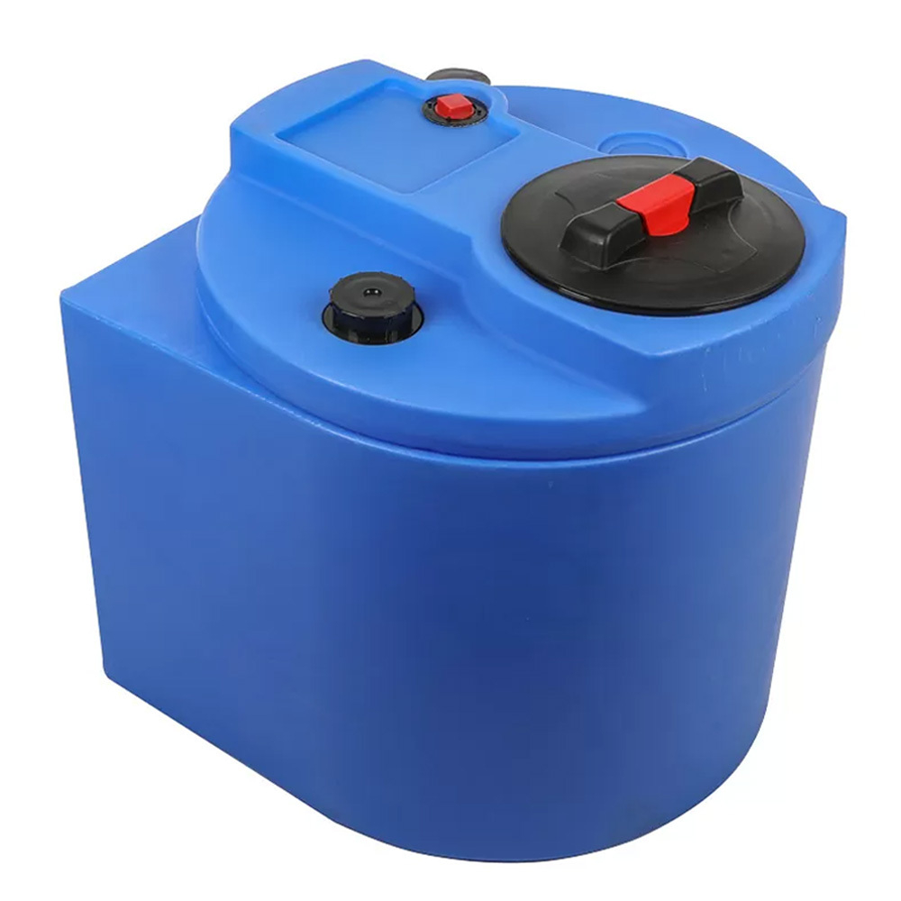 blue chemical tank